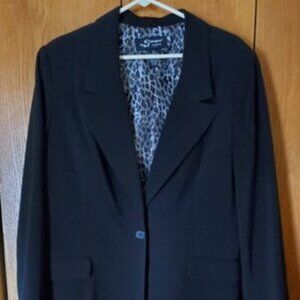 Women s Sharagano Signature Lined Blazer/ jacket Black Large Excellent